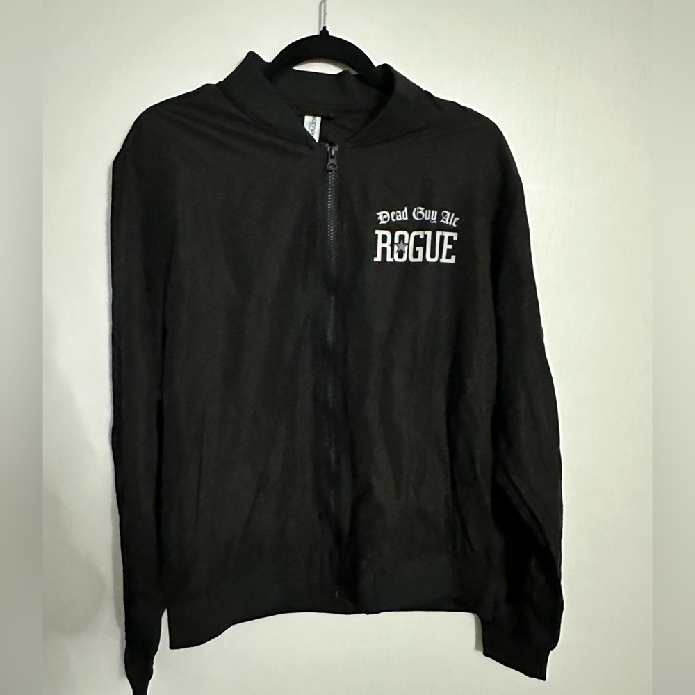 Rogue Black Bomber Jacket with Skeleton on Back